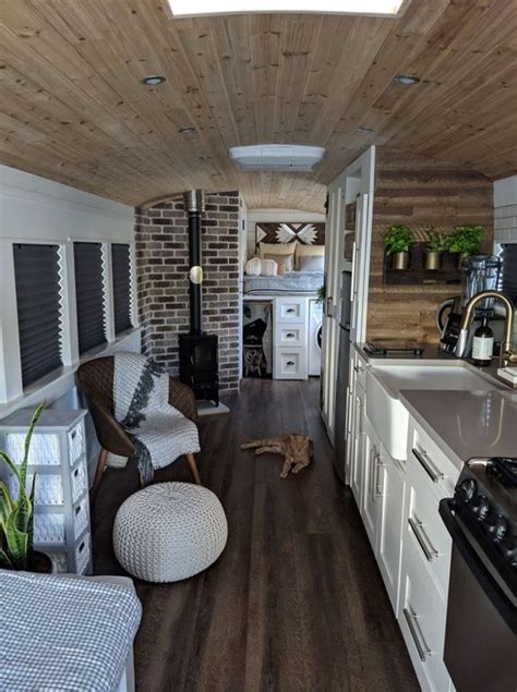 Couple Turned An Old School Bus Into A Cozy Home On Wheels Cozy House