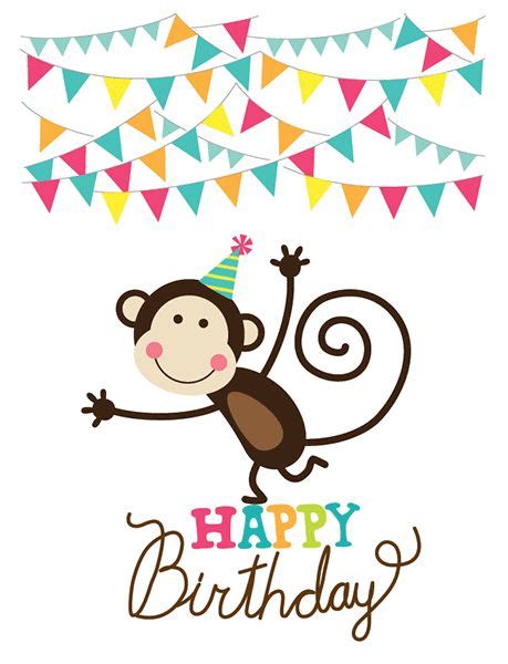 Birthday Monkey Geburtstagskarte Geburtstagskarte Kind Geburtstagsgrüße