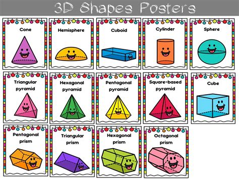 3d Shapes Posters Teaching Resources