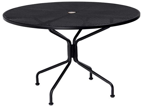 Woodard Wrought Iron 48 Round 8 Spoke Table With Umbrella Hole Wr190228