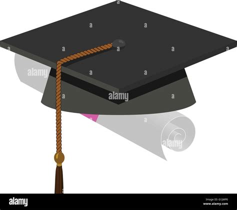 Illustration Of Graduation Cap Black Mortarboard Stock Vector Image
