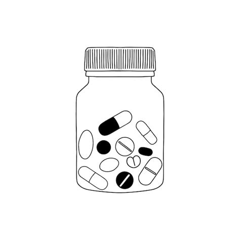 Premium Vector Pill Bottle Linear Vector Illustration Prescription