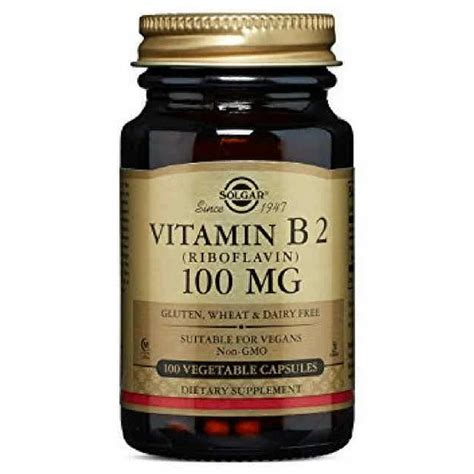 Vitamin B2 Riboflavin 100mg Solgar Mis Vitaminas
