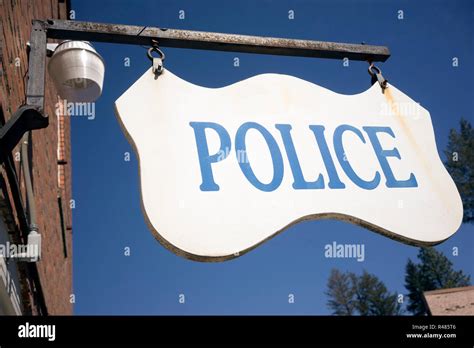 Police Department Sign Small Rural Town America Stock Photo Alamy