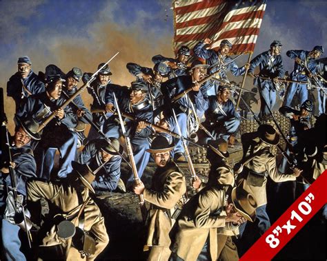 54th Black Regiment Of Us Union Army Civil War Oil Painting Art Canvas