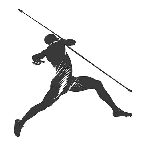 Premium Vector Silhouette Javelin Thrower Athlete In Action Full Body