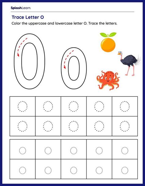 Letter Tracing O Worksheets For Kindergarteners Online Splashlearn