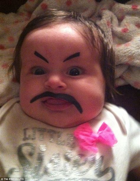 Parents Draw Eyebrows On Their Babies In Viral Photos Daily Mail Online