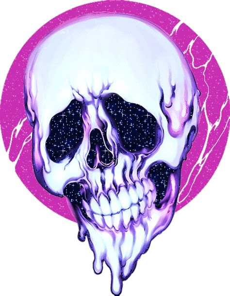 Skull Glitter Trippy Horror Aesthetic Pink Purple Aesthetic