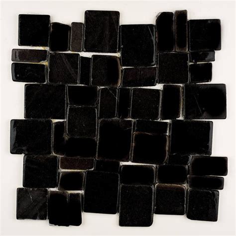 Pure Black Pebble Tile Hopscotch Series Natural Stone Mosaics