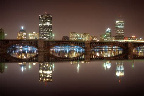 Photo Boston At Night The Real Reflection Werners World