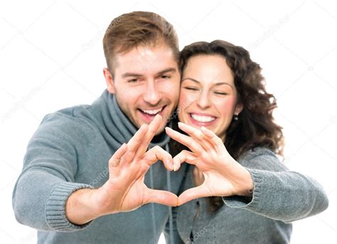 Pareja De Enamorados Aislado Sobre Fondo Blanco — Foto De Stock