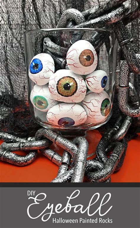 Make Halloween Painted Rock Eyeball Decorations With Pens Carla