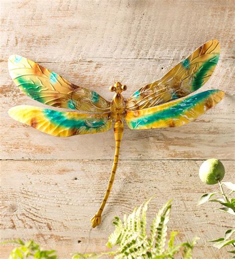 Hand Painted Metal Dragonfly Wall Art Wind And Weather