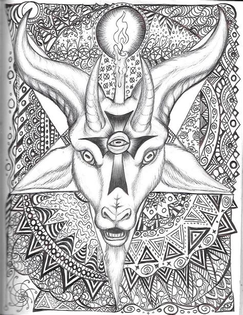 Squeakychewtoy Satanic Art Cool Coloring Pages Baphomet