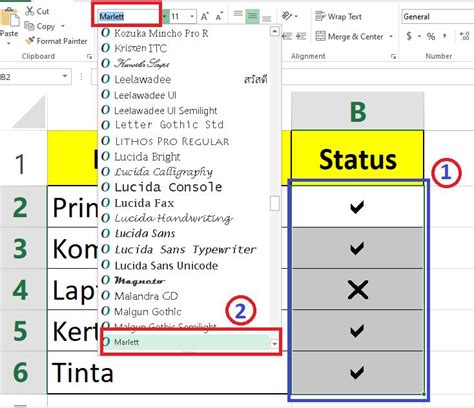 Cara Membuat Simbol Ceklis Dan Silang Di Excel Neicy Techno