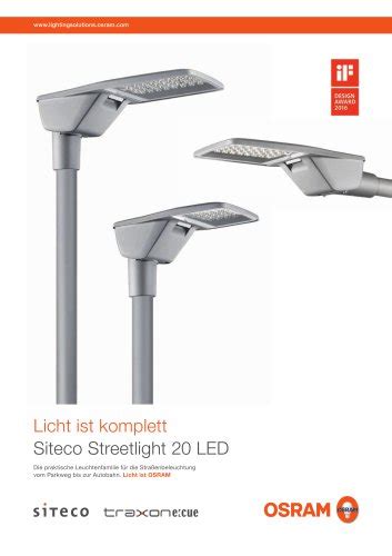 Licht Ist Komplett Siteco Streetlight 20 Led Siteco Pdf Katalog