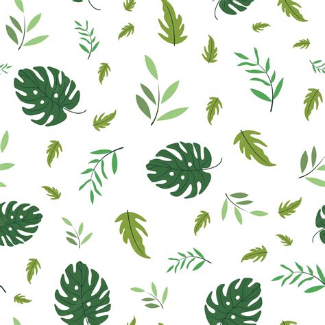 Premium Vector Vector Hand Drawn Tropical Leaves Pattern