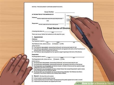 A divorce decree is the court's final ruling that officially and legally terminates the marriage. How to Get a Divorce in Texas (with Pictures) - wikiHow