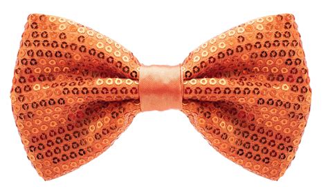 Orange Sequin Bowtie For Men Pre Tied Adjustable Length Bow Tie