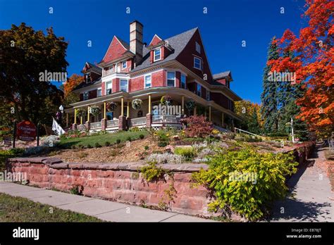 The Rittenhouse Inn Mansion With Fall Foliage Color In Bayfield