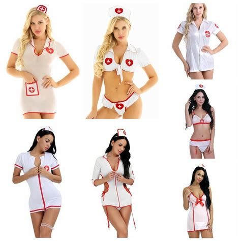Women S Sexy Lingerie Nurse Uniform Cosplay Costume Fancy Dress