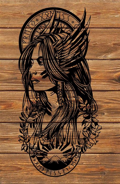 png svg file viking warrior woman tattoo stencil for etsy australia