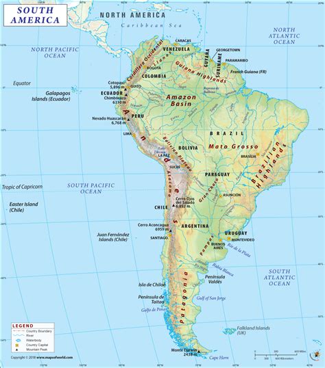 South America Map Map Of South America