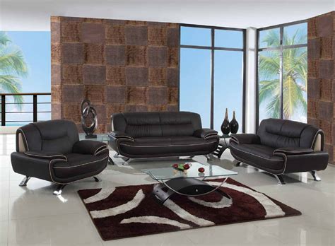 405 Modern Living Room Set In Brown Leather By Ufg
