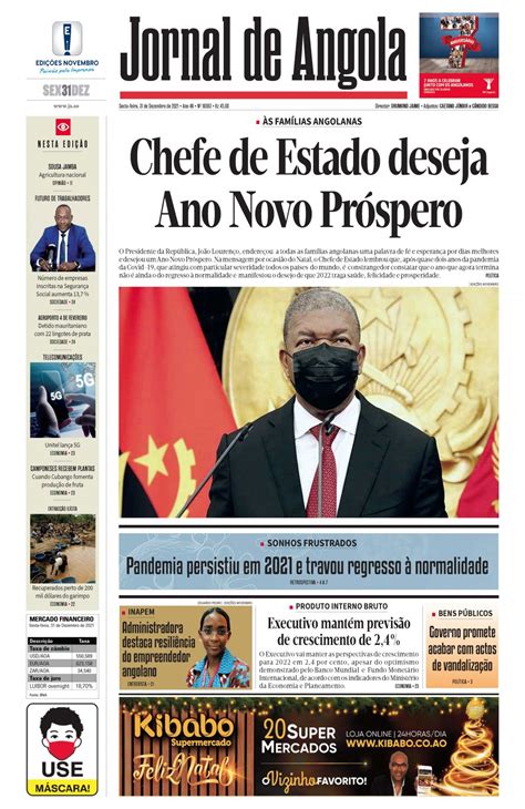 Jornal De Angola Sexta 31 De Dezembro De 2021