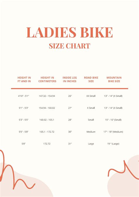 Bike Size Chart Ladies Ng