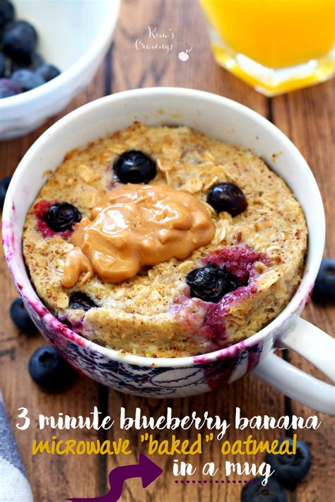 For most of us in india, coming up with ideas for breakfast and dinner each day is by itself a daunting task. Blueberry Banana Microwave Baked Oatmeal in a Mug - Kim's ...