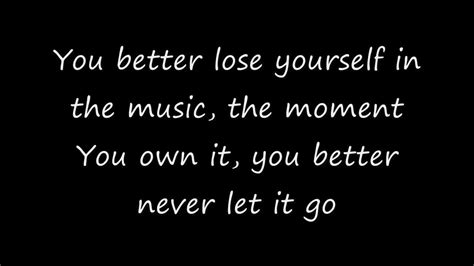 Lose Yourself By Eminem Lyrics Clean Youtube