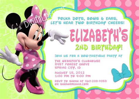 Minnie Mouse Bowtique Invitations Birthday By Lifesdigitaldesigns