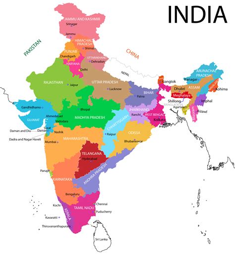 Large Map Of India