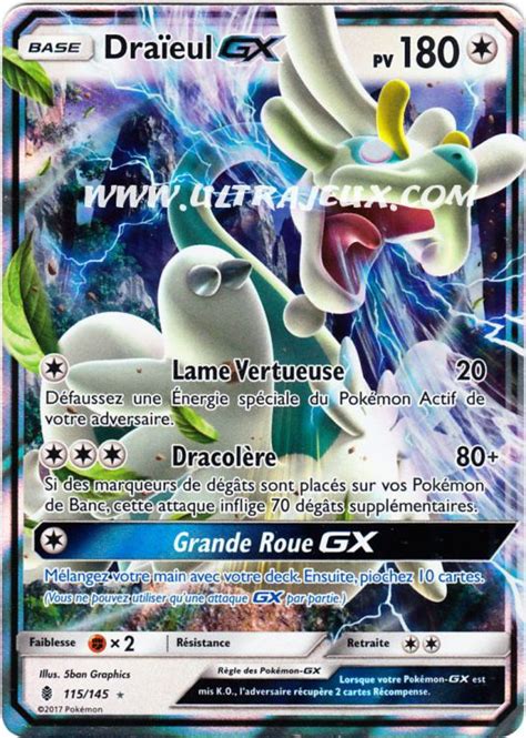 Ultrajeux Draïeul Gx 115145 Carte Pokémon Cartes à Lunité Français