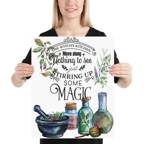Kitchen Witch Stirring Up Some Magic Spells And Potions Wall Etsy