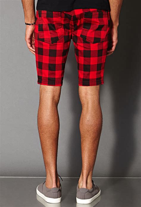 See your favorite men hawaii shirt and short shirt men discounted & on sale. Lyst - Forever 21 Buffalo Plaid Denim Shorts in Red for Men