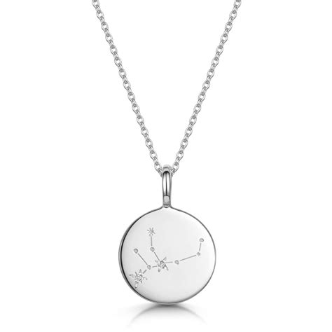 Silver Virgo Constellation Personalised Necklace Engravers Guild