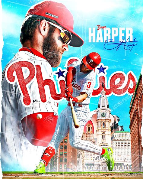 Bryce Harper Poster Philadelphia Phillies Canvas Wrap Wall Art Mlb