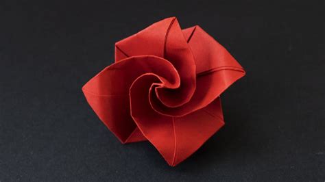 Easy Origami Rose Simple Paper Flower Youtube In 2021 Easy