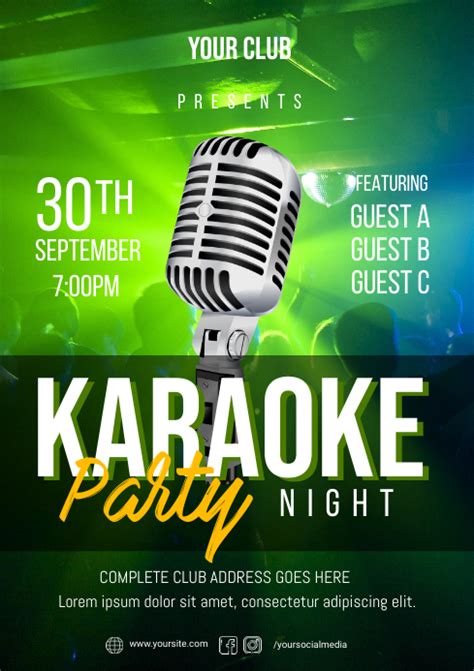 Karaoke Party Night Flyer Template Postermywall