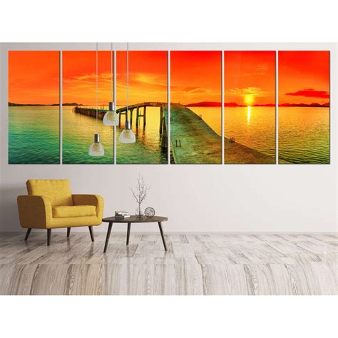 Sunset Over The Sea Extra Large Panorama №42 Ready To Hang Canvas Pri