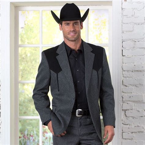 Mens Grey Boise Sportcoat Cowboy Outfit For Men Sports Coat And