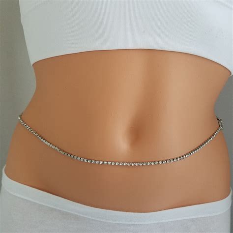 Rhinestones Belly Chain Rhinestone Belt Belly Chain Gold Etsy