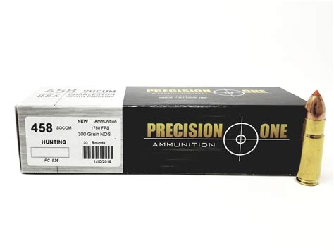 Precision One 458 Socom Ammunition 300 Grain Hollow Point 20 Rounds