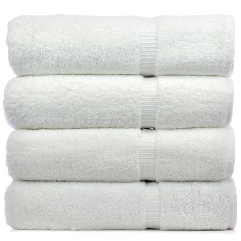 Luxury Hotel Bath Towel 100 Genuine Turkish Cotton Set 4 White 27 X