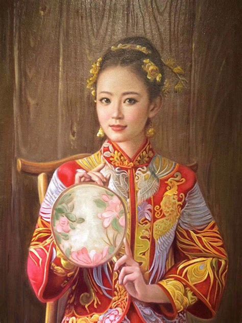 Chinese Artdunhuang Oil Painting And Tr Tablo Princessa Mingzhu