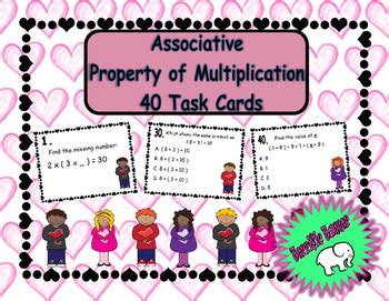 The associative property states that you can add or multiply regardless of how the numbers are grouped. Associative Property of Multiplication Task Cards by ...