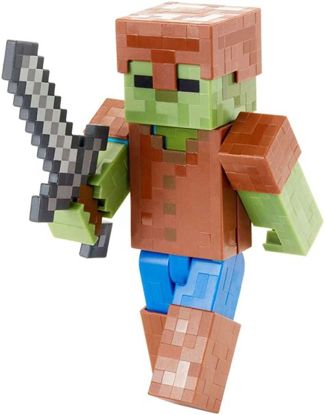 Minecraft Survival Mode Zombie In Armor 5 Action Figure Mattel Toys